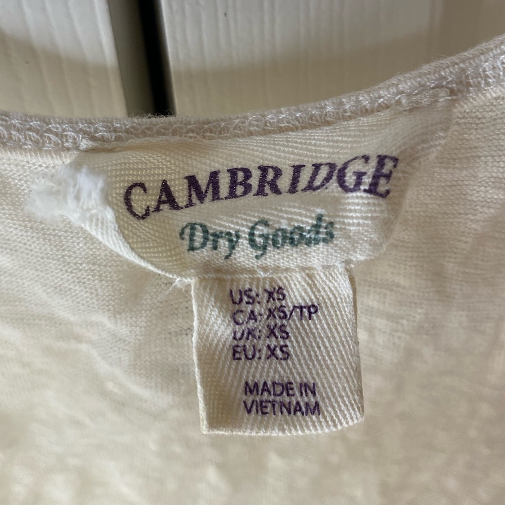 Linen cotton ivory off white sleeveless tank top size xs - Picture 6 of 6